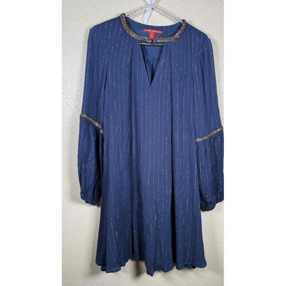 Chelsea and Violet Gold pinstripe Dress Size S Boho Feminine
